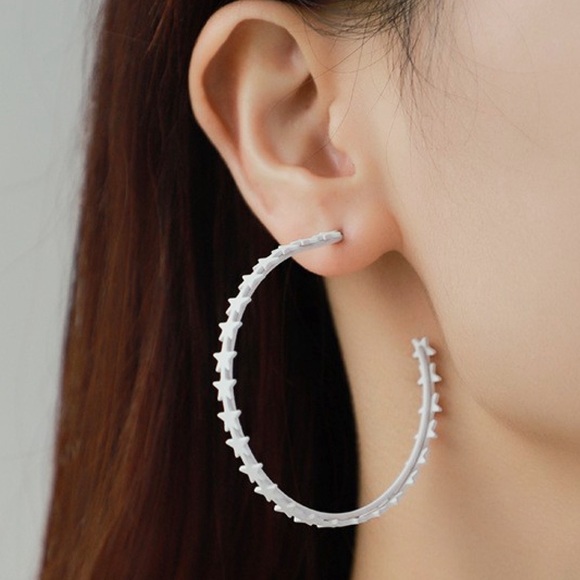 Star Copper C-Hoop Earrings - Picture 4 of 4